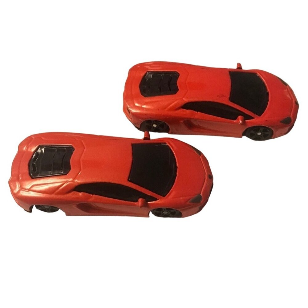 Hot Wheels Set 2 Red Lamborghini Aventador Cars 2018 Mattel 1:64 Scale Diecast
